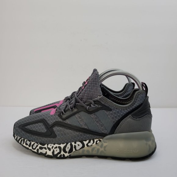 Adidas ZX 2K Boost Women's Low Top Running Shoes Grey Purple FX7053 US Size 8 - Picture 2 of 8